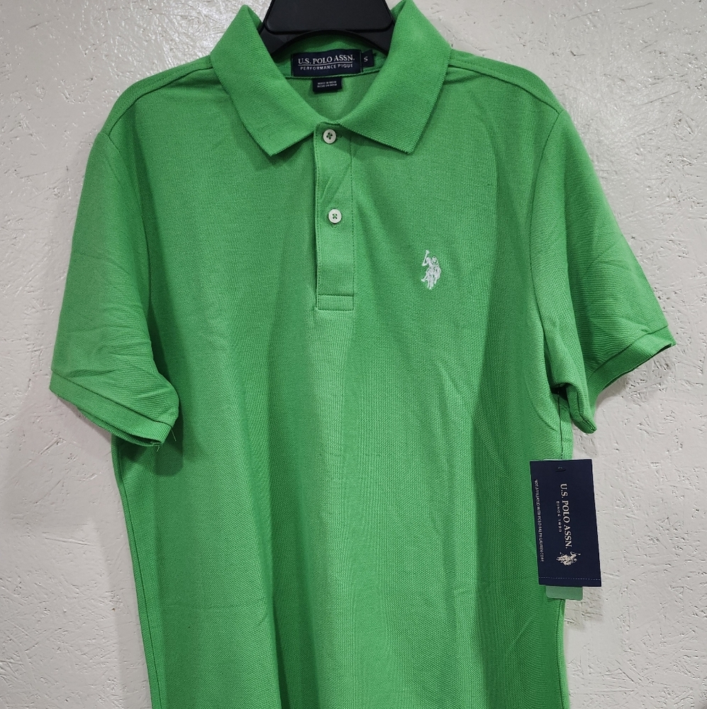 Us.polo.assn MENS GREEN POLO SHORT SLEEVE SHIRT SIZE SMALL